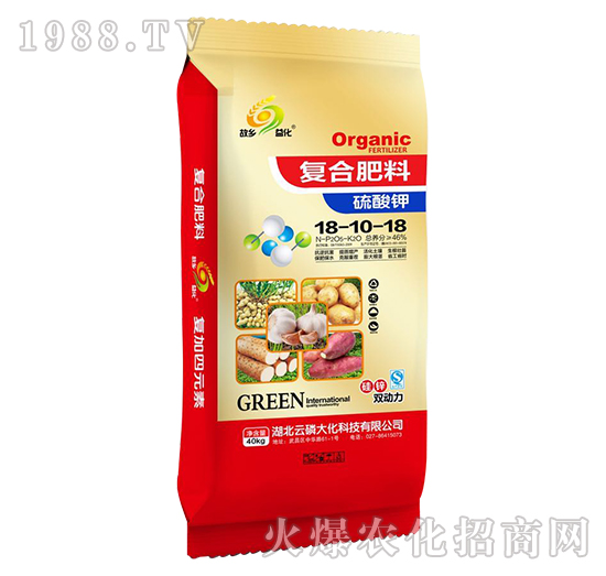 40kg硫酸鉀復(fù)合肥料18-10-18-云磷大化