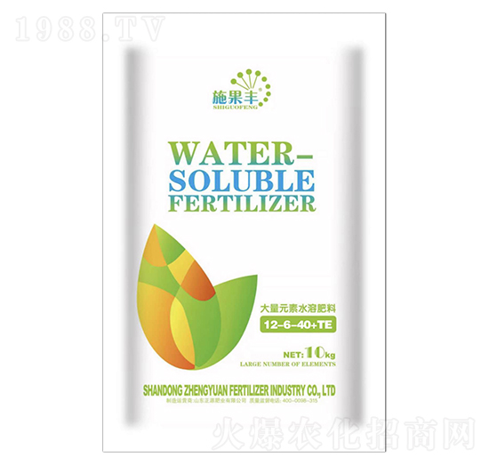 袋裝大量元素水溶肥料12-6-40+TE-施果豐-喜農旺-正源肥業(yè)