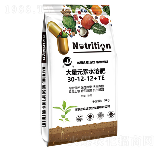 大量元素水溶肥30-12-12+TE 玖達