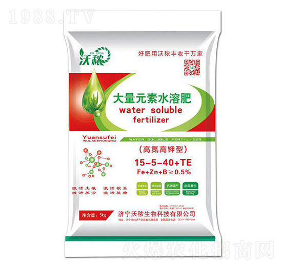 大量元素水溶肥15-5-40+TE 秾邦生物