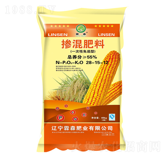 一次性免追摻混肥料28-15-12-霖森