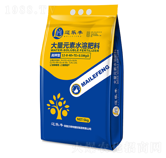 高鉀型大量元素水溶肥料12-8-40+TE-英瑞沃博特