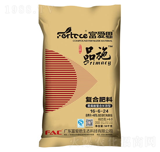 黃腐酸螯合長效型復(fù)合肥料16-6-24-富愛思