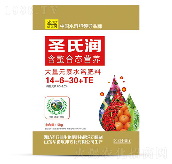 大量元素水溶肥14-6-30+TE-圣氏潤(rùn)