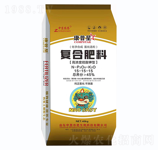 高濃度硫酸鉀型復合肥料15-15-15-康普星-中墾農恩