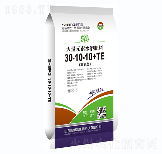 高氮型大量元素水溶肥30-10-10+TE-施佰高