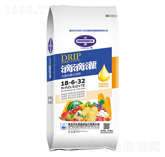 大量元素水溶肥料18-6-32+TE-滴滴灌-中化美嘉