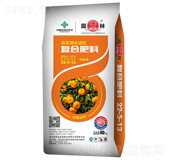 柑橘適用復(fù)合肥料22-5-13-園林-富來地