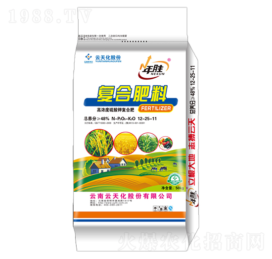 硫酸鉀型復(fù)合肥12-25-11-年勝-世紀(jì)云天