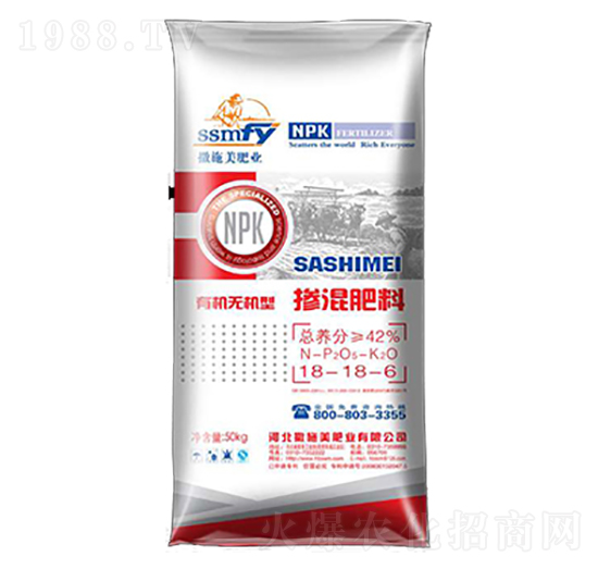 有機無機型摻混肥料18-18-6-撒施美