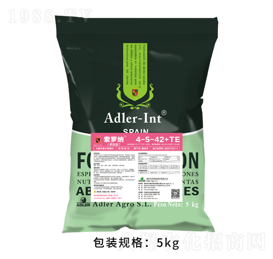 多肽型大量元素水溶肥料4-5-42+TE-索羅納