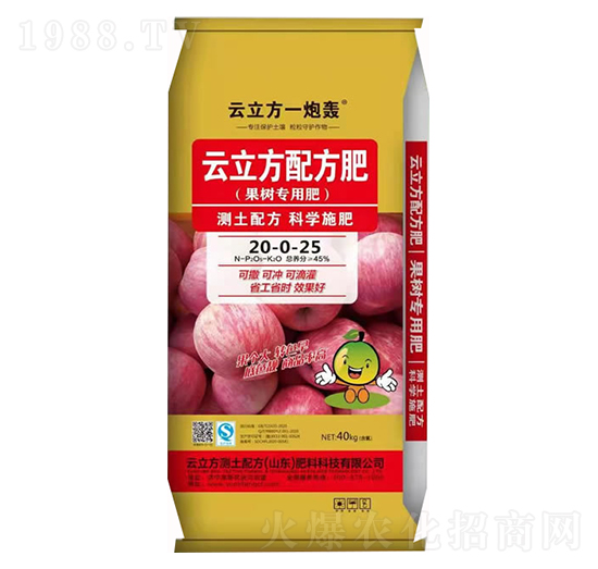 果樹(shù)專(zhuān)用云立方配方肥20-0-25-云立方