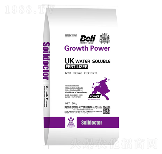 大量元素水溶肥10-40-10+TE-英國倍爾-普康田