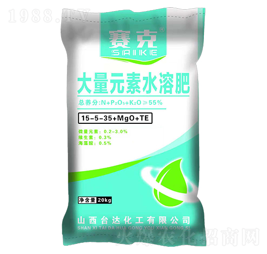 大量元素水溶肥料15-5-35+MgO+TE-賽克-臺達肥業(yè)