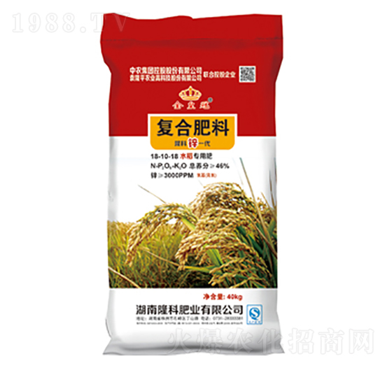金皇冠牌復合肥（水稻專用肥）18-10-18-隆科農資