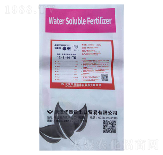 大量元素水溶肥料12-8-40+TE-卡美拉·豐王-華墾