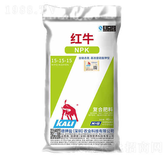 含硝態(tài)氮·高濃度硫酸鉀型復(fù)合肥料15-15-15-紅牛-德鉀鹽農(nóng)業(yè)