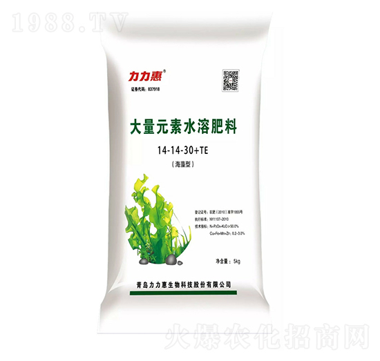 海藻型大量元素水溶肥料14-14-30+TE-力力惠生態(tài)