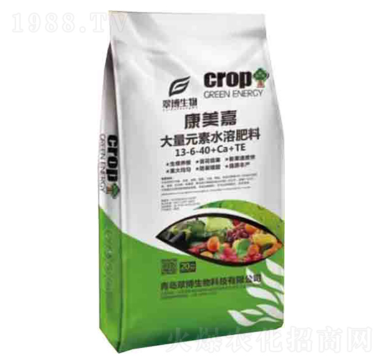 高鉀型大量元素水溶肥料13-6-40+Ca+TE-康美嘉-翠博生物