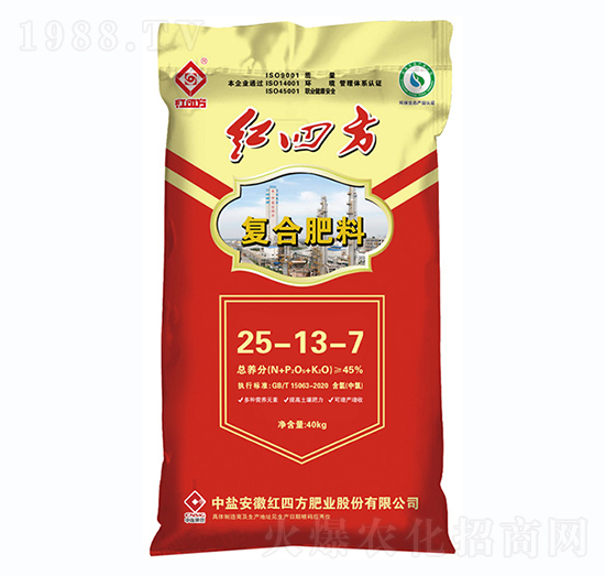 氯基復(fù)合肥料25-13-7-紅四方