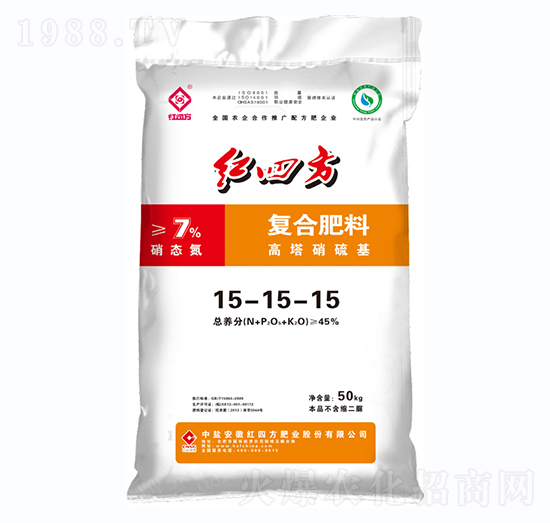 高塔硝硫基復(fù)合肥料15-15-15-紅四方