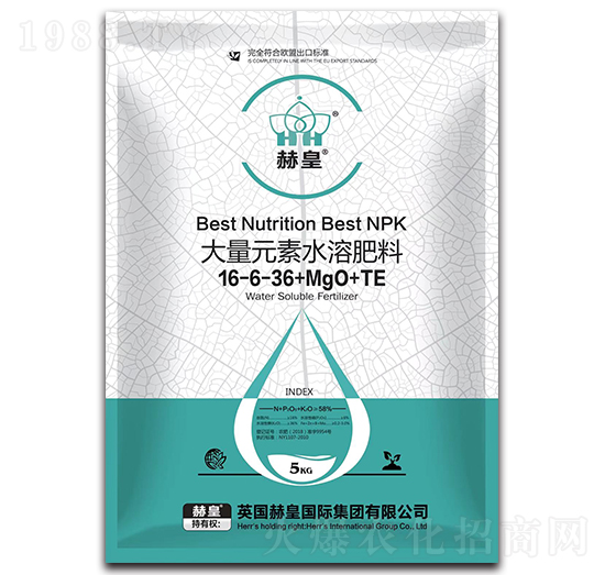 大量元素水溶肥料16-6-36+MgO+TE-赫皇-森正達(dá)生物
