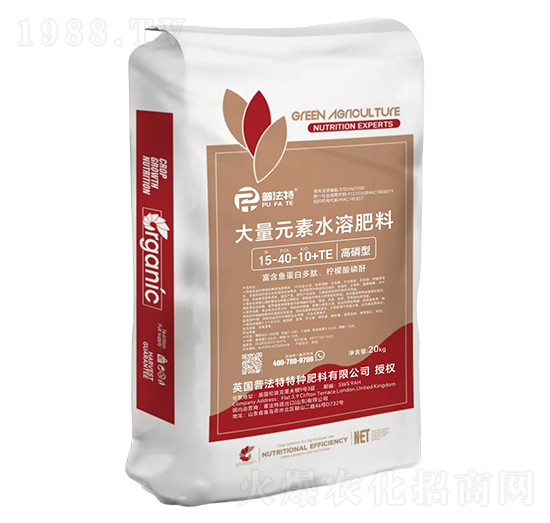 高磷型大量元素水溶肥料15-40-10+TE-普法特