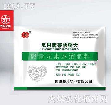 微量元素水溶肥料-瓜果蔬菜快膨大-先科之星