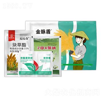 15%炔草酯+50克每升雙氟磺草胺+10%唑草酮+2甲4氯鈉-金脈盾-豐收樂