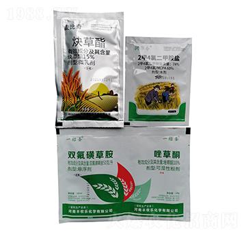 15%炔草酯+74%2甲4氯二甲胺鹽50克每升雙氟磺草胺+10%唑草酮+-豐收樂