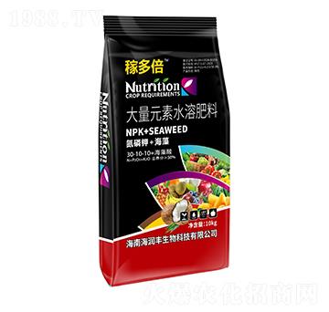 10kg大量元素水溶肥料30-10-10+海藻酸-稼多倍-海潤(rùn)豐